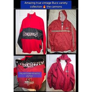 VTG Tampa Bay Buccaneers Men's Sz L Jacket Hoodie  Fleece Satin Pro Player